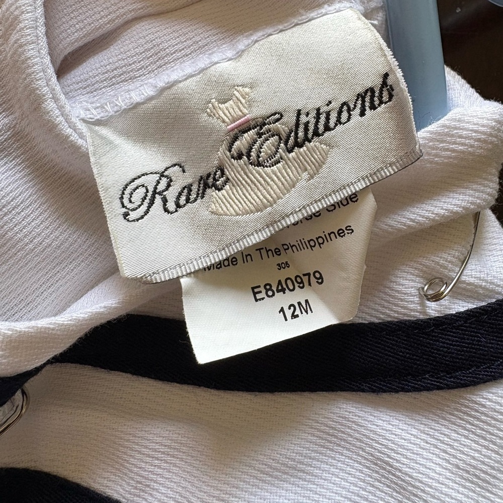 Rare Editions White and Navy Baby Outfit - Picture 7 of 10
